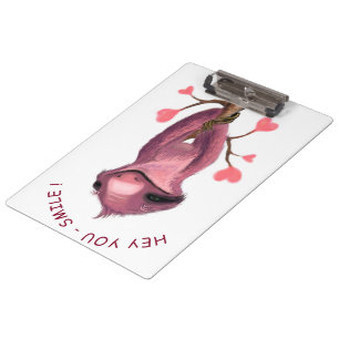 Funny Romantic Sloth Smile Clipboard Klemmbrett