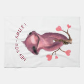Funny Romantic Sloth Smile Kittuch Geschirrtuch (Horizontal)