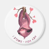 Funny Romantic Sloth Smile Magnet