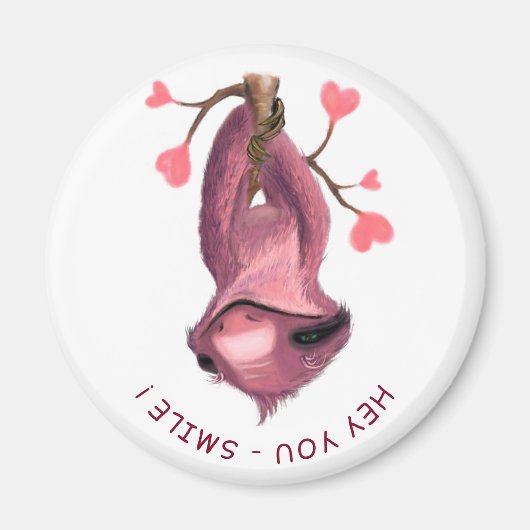Funny Romantic Sloth Smile Magnet (Vorne)