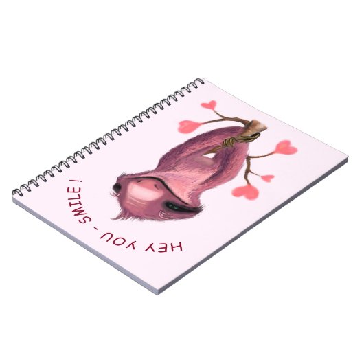 Funny Romantic Sloth Smile Notebook Notizblock (Linke Seite)