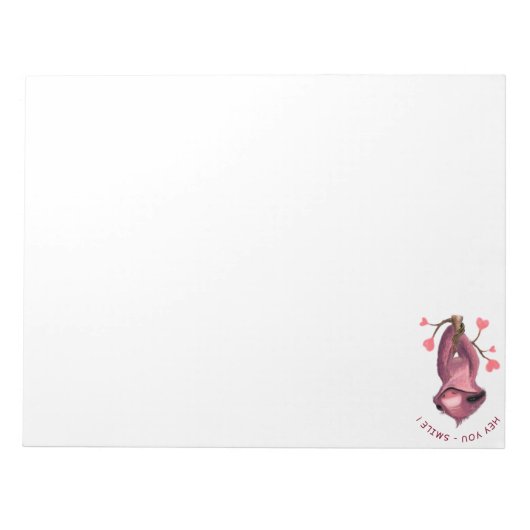 Funny Romantic Sloth Smile Notepad Notizblock (Vorderseite)