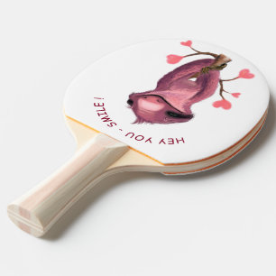 Funny Romantic Sloth Smile Ping Pong Paddle Tischtennis Schläger