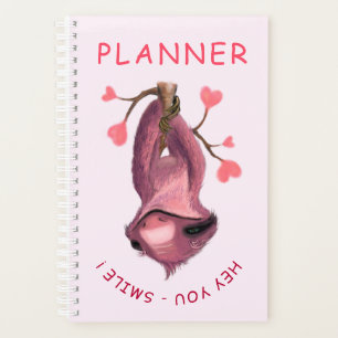 Funny Romantic Sloth Smile Planner Cartoon Planer
