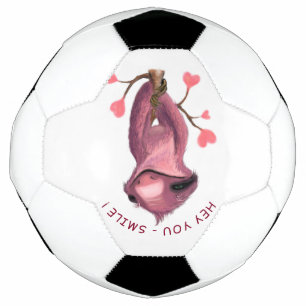 Funny Romantic Sloth Smile Soccer Ball
