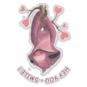 Funny Romantic Sloth Smile Sticker (Vorderseite)