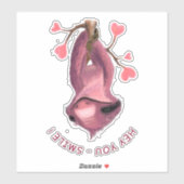 Funny Romantic Sloth Smile Sticker (Blatt)