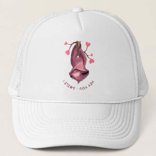 Funny Romantic Sloth Smile Trucker Hat Truckerkappe (Vorderseite)