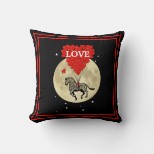 Funny romantic Zebra Liebe Herzklopfen Kissen