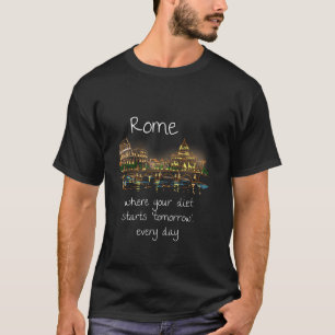 Funny Rome Italien Souvenir Handgezeichnete Kunst T-Shirt