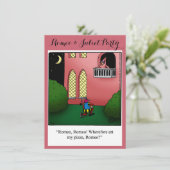 Funny Romeo & Juliet Party Einladungen (Stehend Vorderseite)