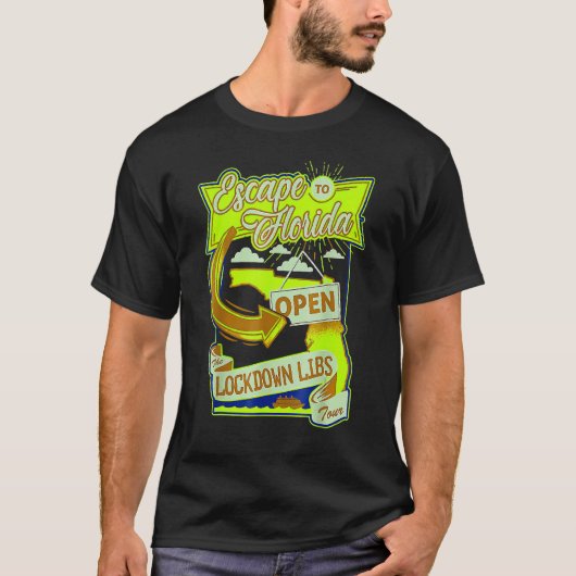 Funny Ron Desantis Escape to Florida Vinatge T-Shirt (Vorderseite)