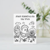 Funny Rooster and Chicken Puff Colon Me Postkarte (Stehend Vorderseite)