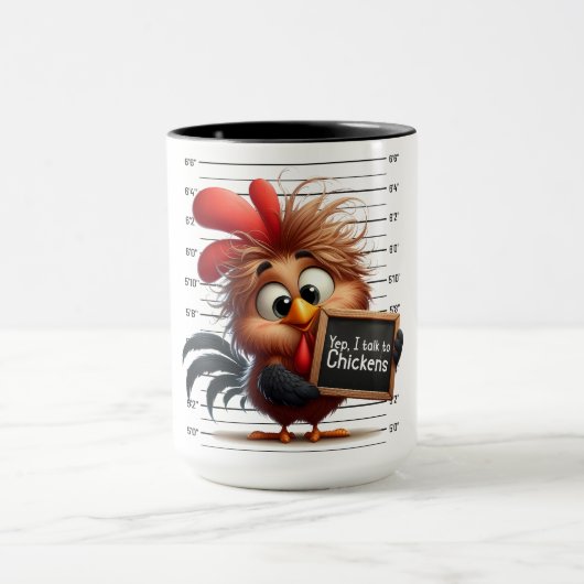 Funny Rooster bei der Polizeiabteilung. Tasse (Zentrum)