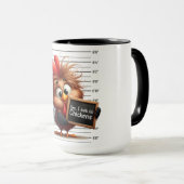 Funny Rooster bei der Polizeiabteilung. Tasse (VorderseiteRechts)