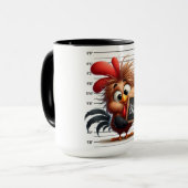 Funny Rooster bei der Polizeiabteilung. Tasse (Vorderseite Links)