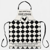 Funny Rooster Black und off-White Schürze (Vorderseite)