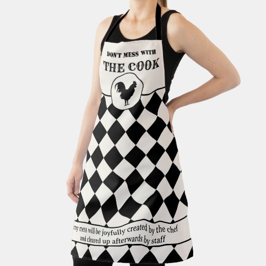 Funny Rooster Black und off-White Schürze (InSitu)