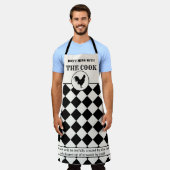 Funny Rooster Black und off-White Schürze (Getragen)