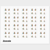 Funny Rooster Cartoon Character 4 Pack Stickers (Blatt)