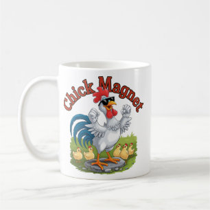 Funny Rooster Cartoon Design Geschenk-Chick Magnet Kaffeetasse