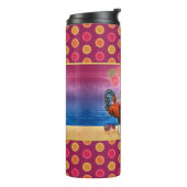 Funny Rooster Chicken Cocktails Tropisches Meer Thermosbecher (Nach links gedreht)