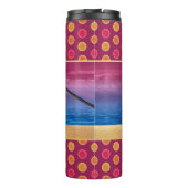 Funny Rooster Chicken Cocktails Tropisches Meer Thermosbecher (Rückseite)