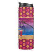 Funny Rooster Chicken Cocktails Tropisches Meer Thermosbecher (Nach rechts gedreht)