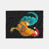 Funny Rooster Chicken Santa Christmas Lights Farme Fleecedecke (Vorderseite (Horizontal))