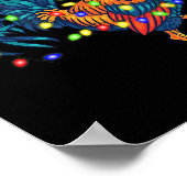 Funny Rooster Chicken Weihnachtsbeleuchtung Pajama Poster (Ecke)