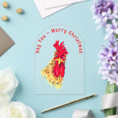 Funny Rooster Christmas Card - Benutzerdefinierter Acryleinladungen (Insitu (Hochzeit))