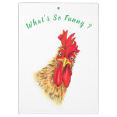 Funny Rooster Clipboard - Benutzerdefinierter Text Klemmbrett (Rückseite)