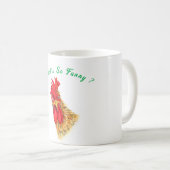 Funny Rooster Coffee Tasse - Spielbares Geschenk (VorderseiteRechts)