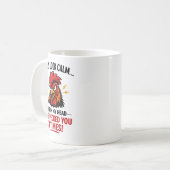 Funny Rooster Coworker Mug | I May Look Calm Kaffeetasse (Vorderseite Links)