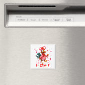 Funny Rooster F-caw-f Valentines Day Chicken Fcawf Magnet (In Situ (Geschirrspüler))