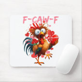 Funny Rooster F-caw-f Valentines Day Chicken Fcawf Mousepad (Mit Mouse)