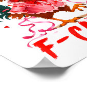 Funny Rooster F-caw-f Valentines Day Chicken Fcawf Poster (Ecke)