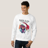 Funny Rooster Feathered Festive Cheer Santa Cluck Sweatshirt (Vorne ganz)