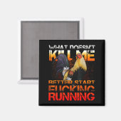 Funny Rooster Fight  Magnet (Vorderseite/Rückseite)