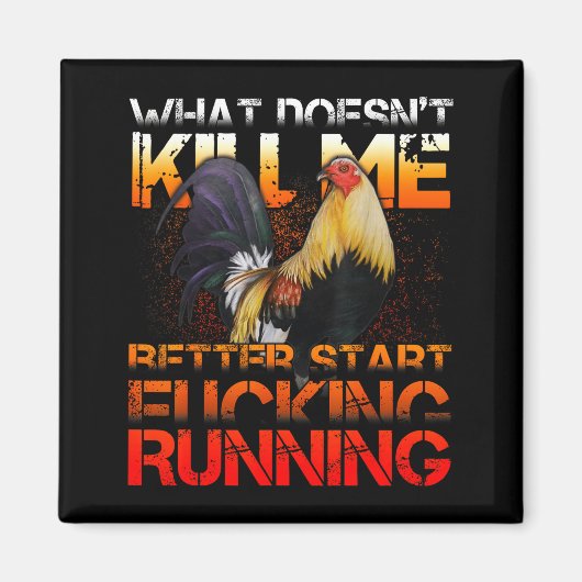 Funny Rooster Fight  Magnet (Vorne)