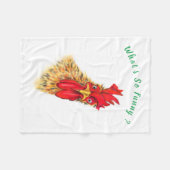 Funny Rooster Fleece Blanket - Benutzerdefinierter (Vorderseite (Horizontal))