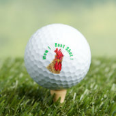Funny Rooster Golf Balls mit Text Golfball (Insitu T-Shirt)