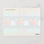 Funny Rooster Hen Funky Chicken Farm Animal Gips Postkarte (Rückseite)