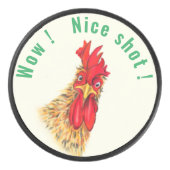 Funny Rooster Hockey Puck (Vorderseite)