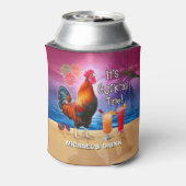 Funny Rooster Hühnchen trinken tropischen Namen St Dosenkühler (Kanne Rückseite)