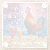 Funny Rooster Hühnchen trinken tropischen Namen St Glasuntersetzer (Rückseite)