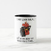 Funny Rooster/ Ich habe dich dreimal gefickt Tasse (Zentrum)