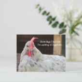 Funny Rooster mit Sprichwort Postkarte (Stehend Vorderseite)