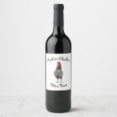 Funny Rooster Mother Clucking Wine Time Label Weinetikett (Vorderseite)