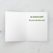 Funny Rooster NO CHICKEN SOUP wird gut Karte (Innenseite)